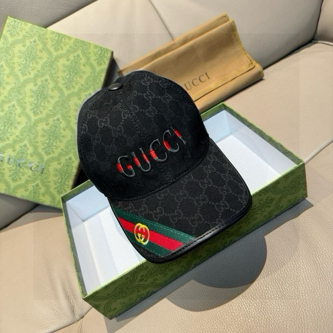 C29871 Bag with box, Gucci new model baseball cap, double G straps. 1: 1 – custom molded, intricate embroidery, with details comparable to those at the store. Original canvas fabric + top-grade cowhide leather, excellent quality! Ideal for stylish men and — image 1