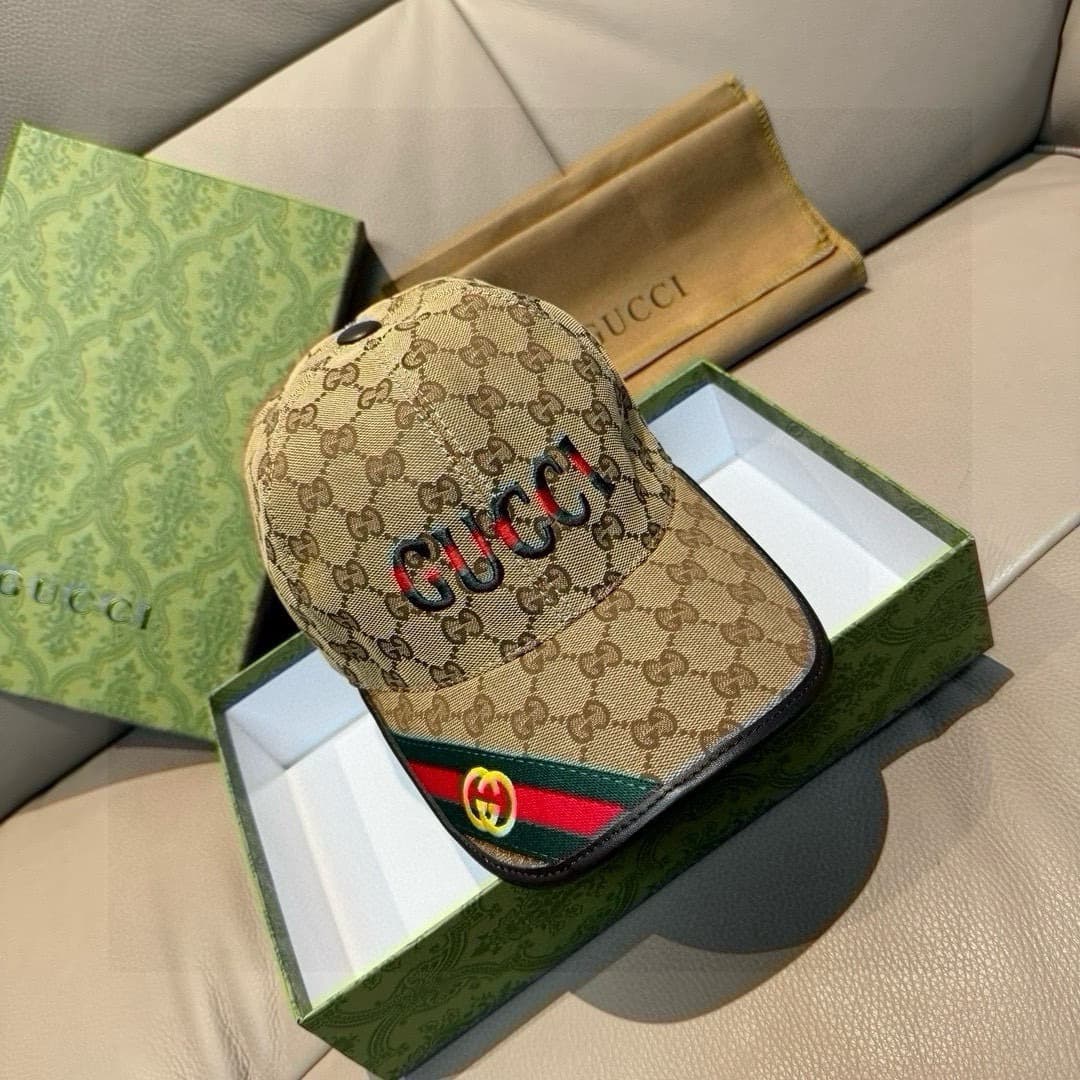 C29870 Bag with box, Gucci new model baseball cap, double G straps. 1: 1 custom-made by mold, heavy embroidery, details comparable to those at the store. Original canvas material + top-grade cowhide, excellent quality! Ideal for stylish men and women, ver — image 1