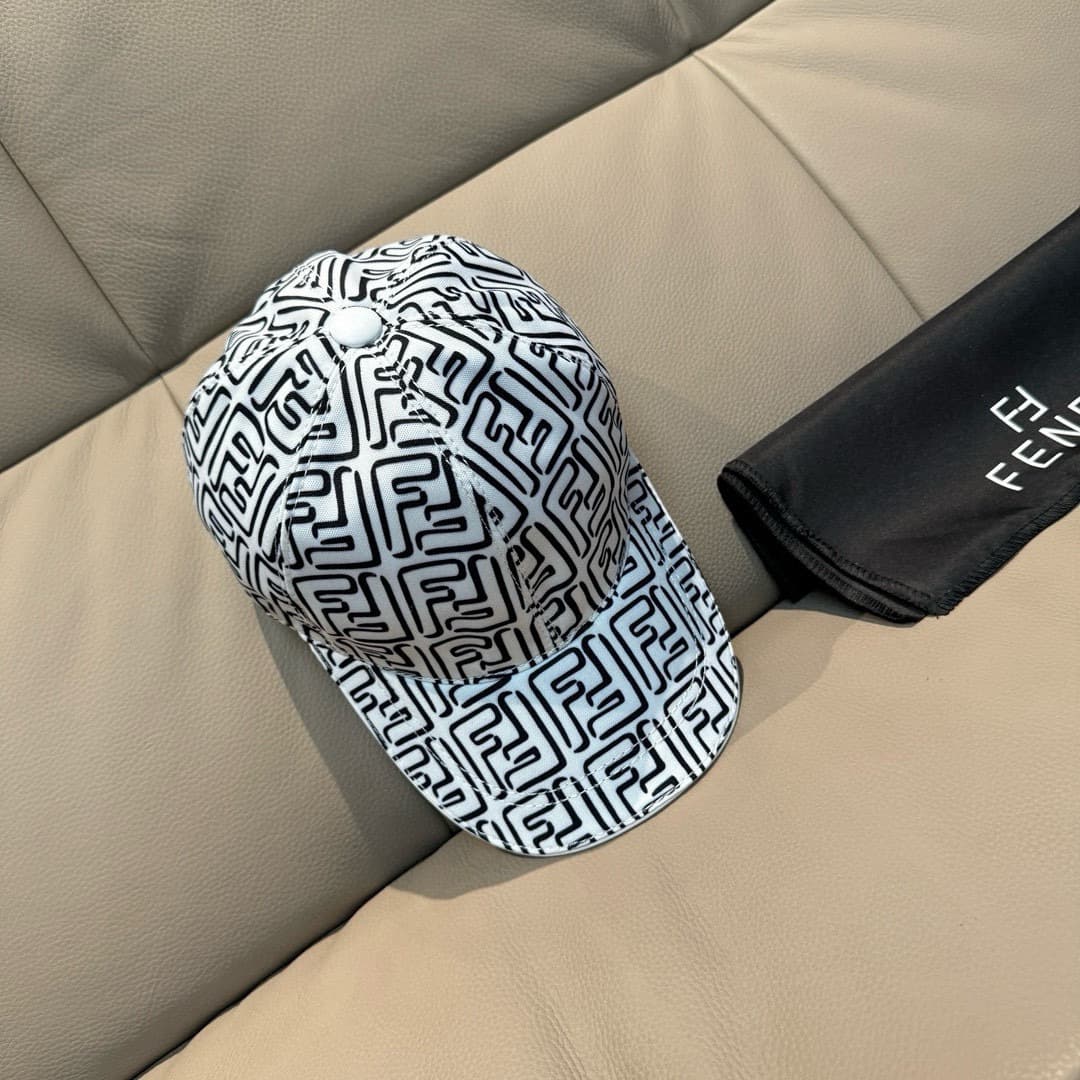 C29825 Bagged cap, Fendi new model baseball cap. Double F pattern, always in high demand at the store, highly rated. 1:1 – custom molded, original pattern fabric + top-grade cowhide material, lightweight and breathable! Excellent quality. Basic head circu — image 1