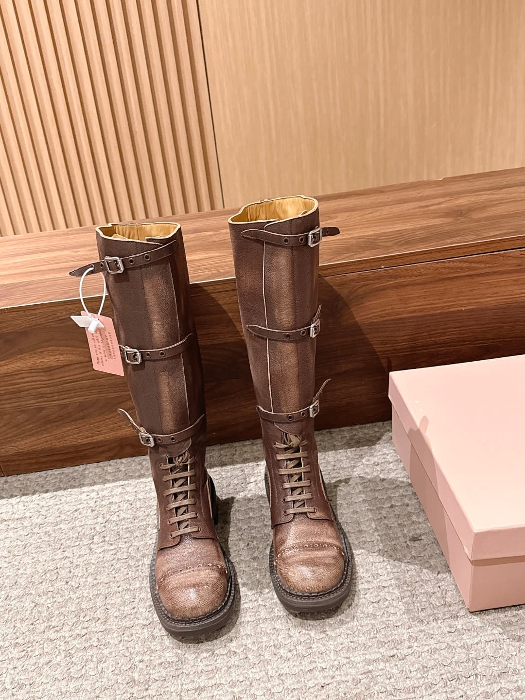 D10576 MiuMiu New model riding boots, stylish long boots with a classic motorcycle-style design. — image 1