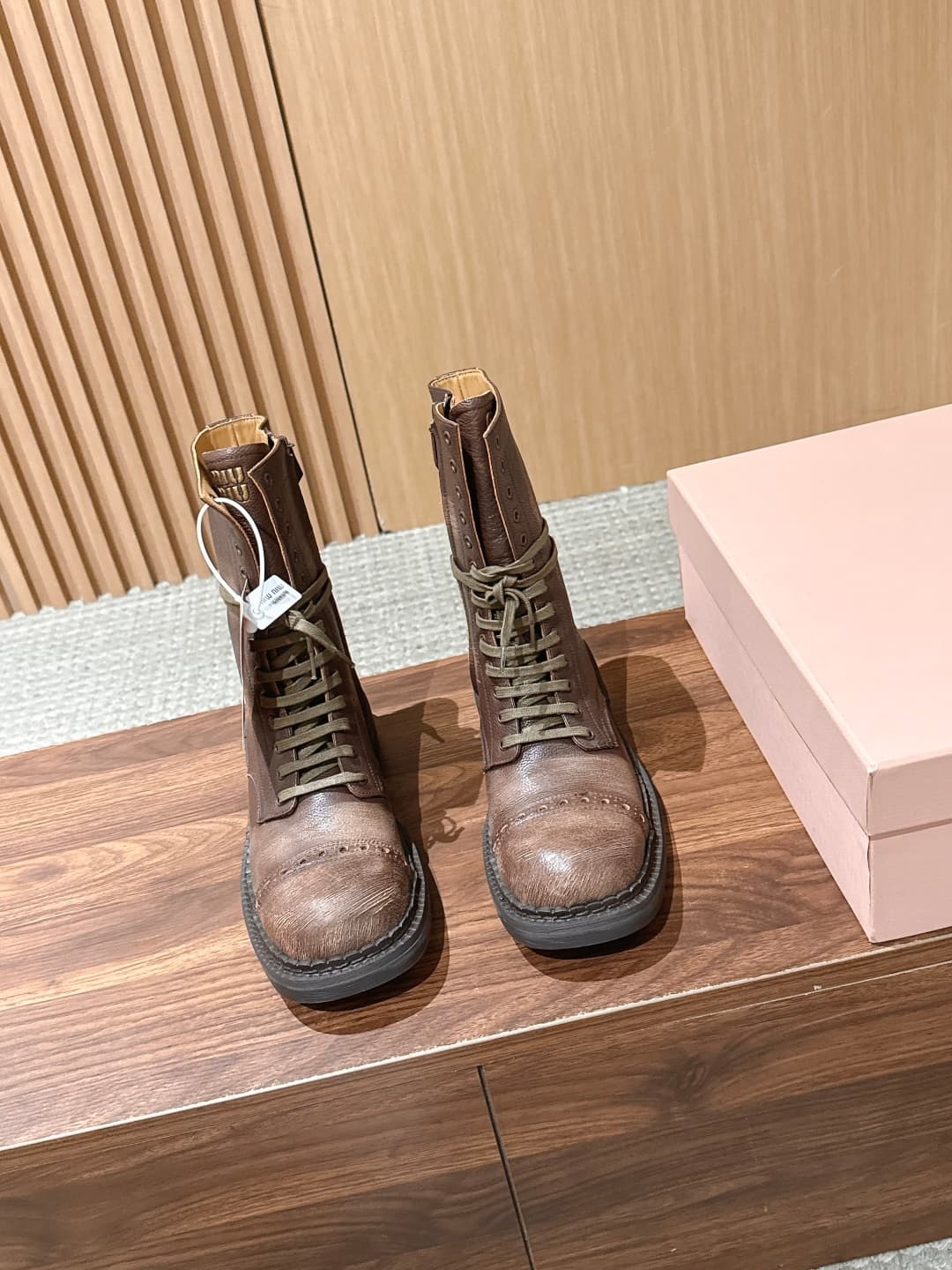 D10575 Miu Miu new model motorcycle boots, stylish long boots with a classic motorcycle boot style. — image 1
