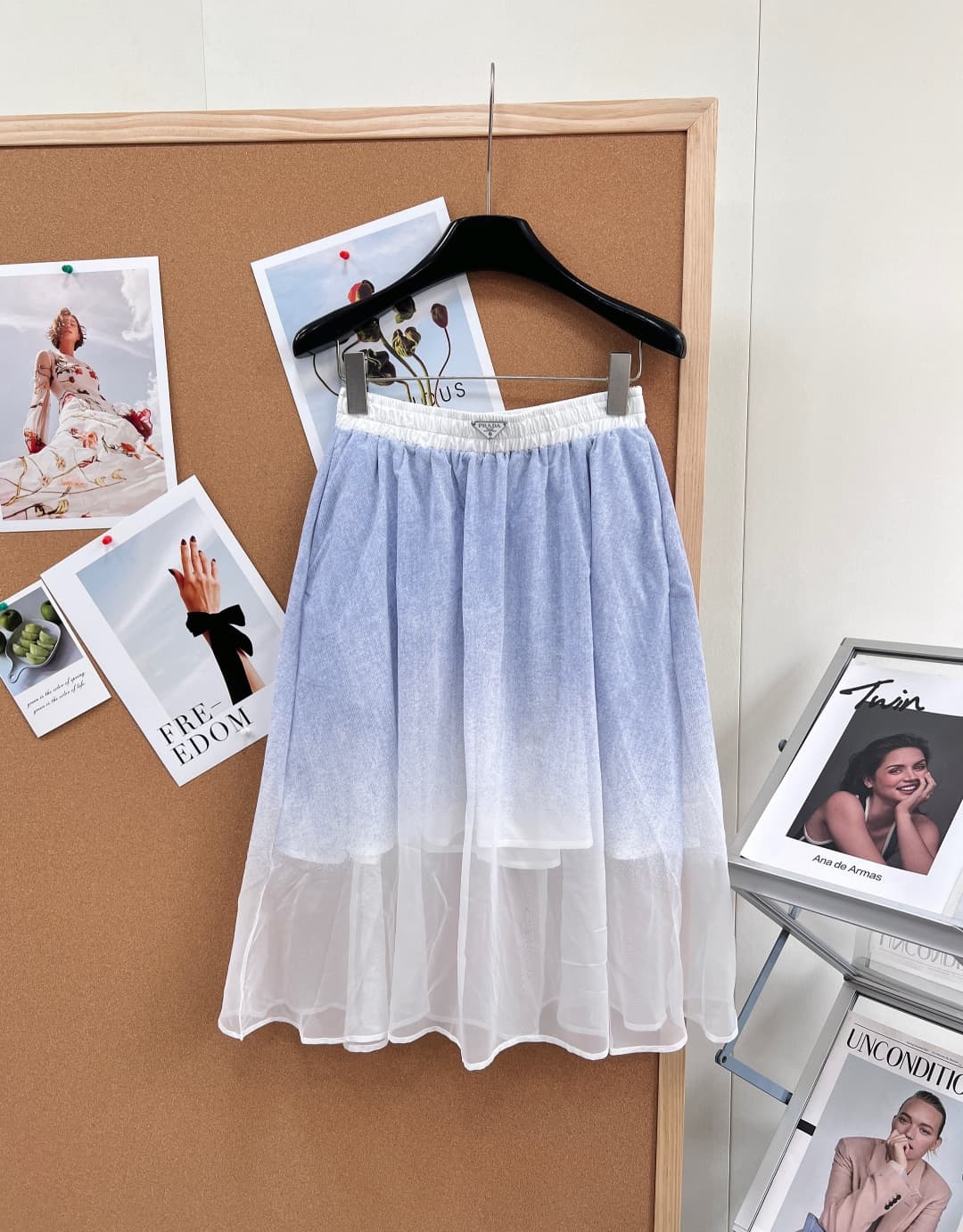 C18435 🆕PRADA26 New gradient acetate chiffon mid-dress – the most ethereal mid-dress of this year 🧚♀️. A must-have item for a fresh summer outfit! — image 1
