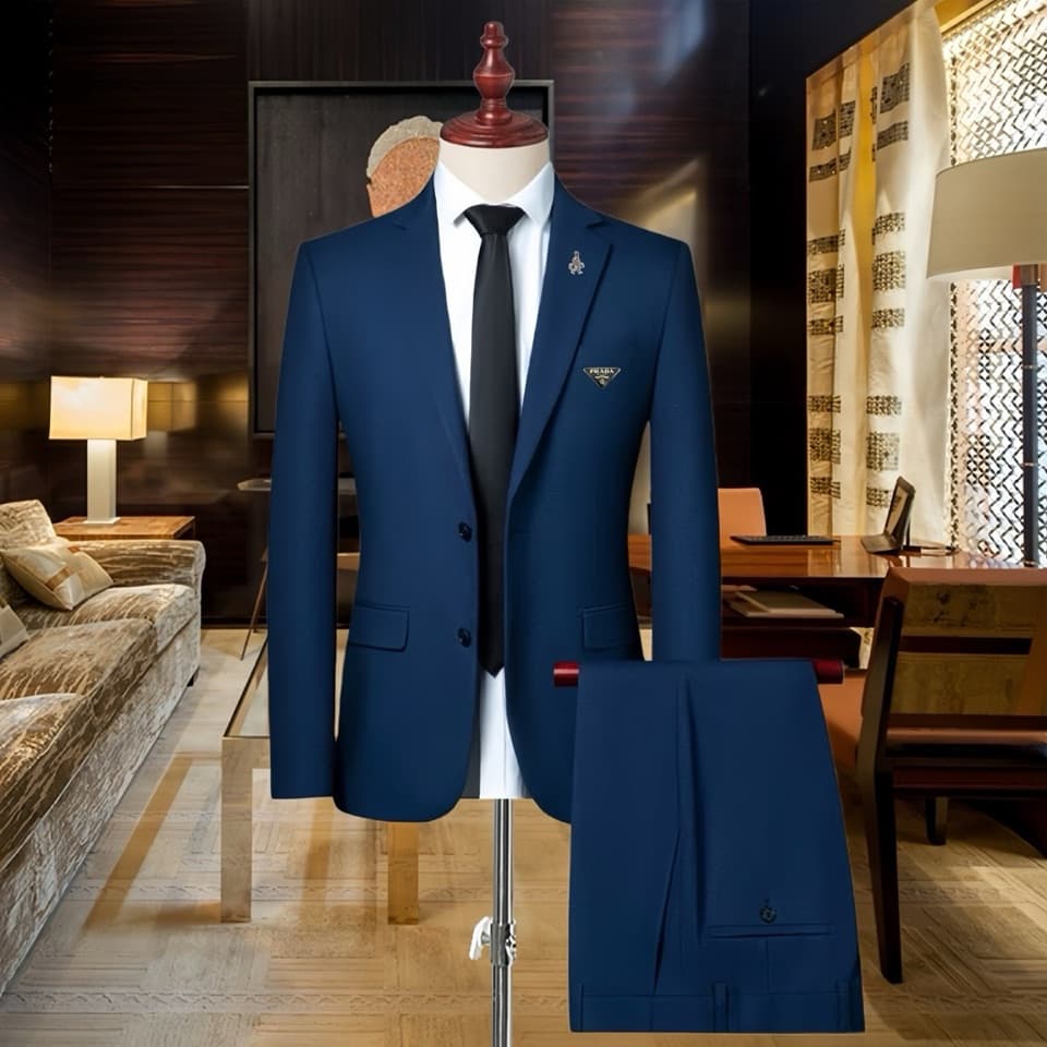 C17926 🔥 Ideal for business use! Essential formal attire for business meetings and interviews! Wedding dresses! Highly recommended by stores! Best-selling products! 【PRADA】High-end suit sets, identical to those on the official website. Two-piece suits, ne — image 1